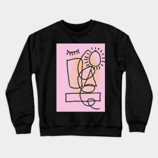 The Eye and Sun Line Shapes Abstract Art Crewneck Sweatshirt